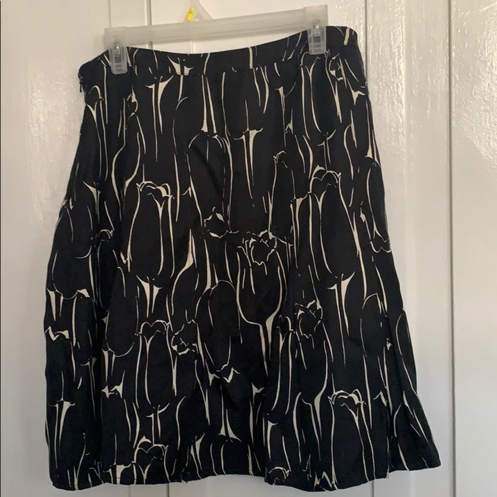 DKNY CITY SILK MIDI SKIRT DONNA KAREN NEW YORK LINED SIZE 14